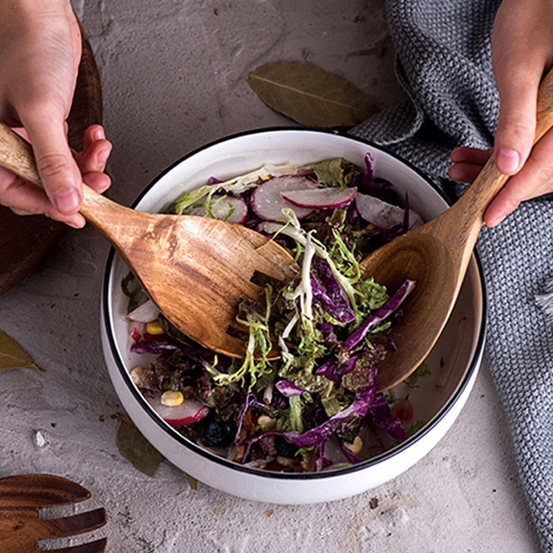 Wooden Salad Serving Spoon Set