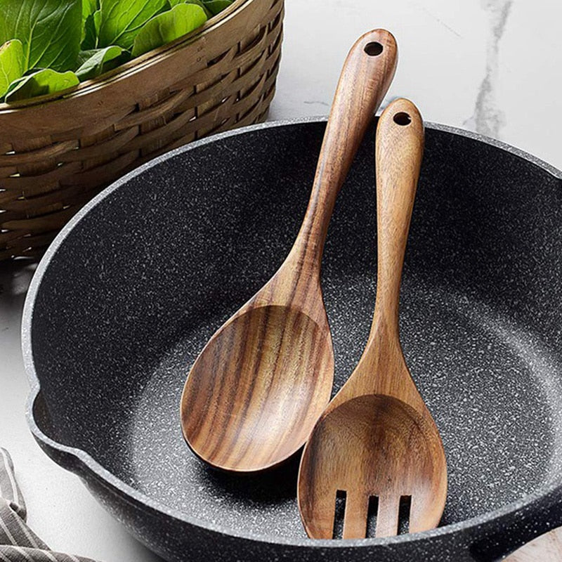 Wooden Salad Serving Spoon Set